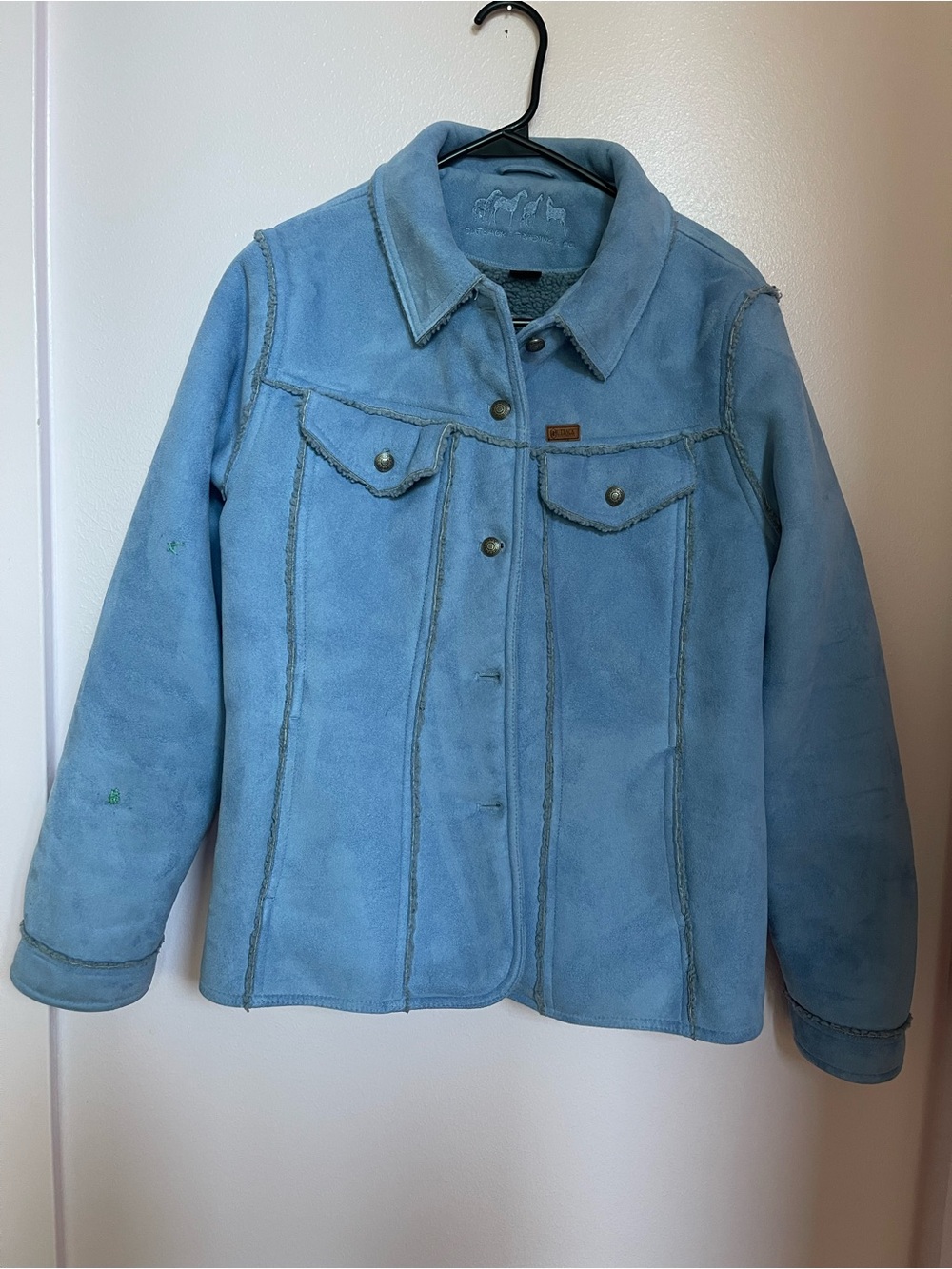 Light Blue Suede Trucker Jacket